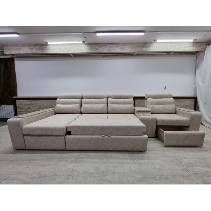 Угловой модульный диван Денвер (молочный)