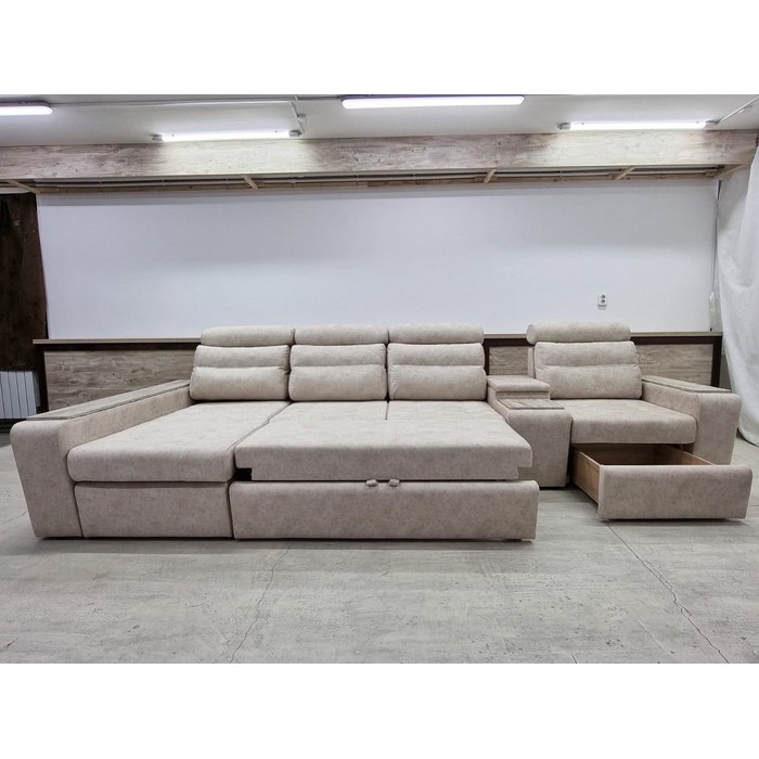 Угловой модульный диван Денвер (молочный)