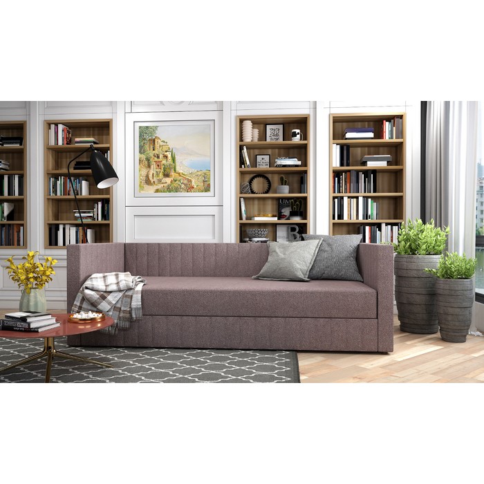 Прямая тахта Элис (пыльная роза)