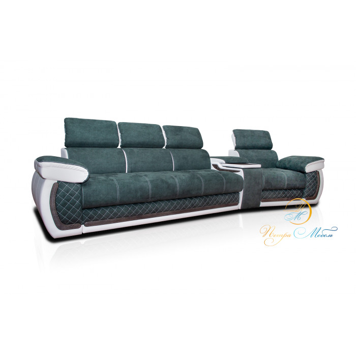 Прямой модульный диван Айпетри Люкс (малахитовый)