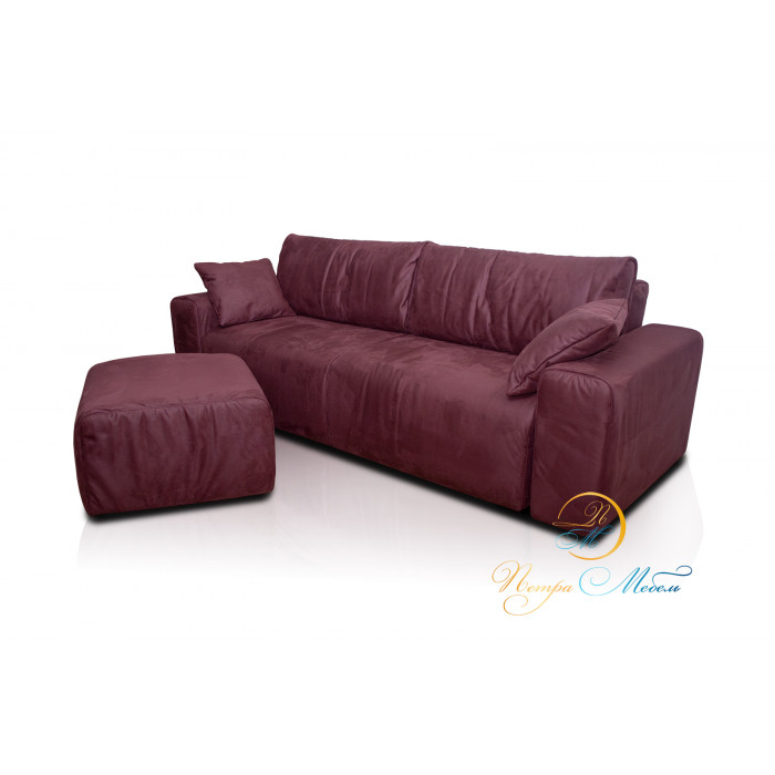 Прямой диван Колизей Комфорт (винный)