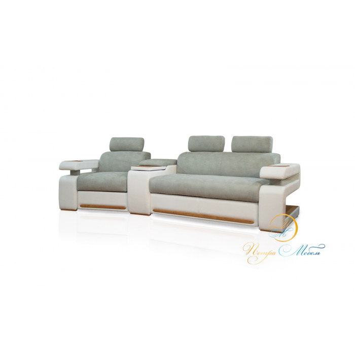 Прямой модульный диван Марсель Люкс (шалфей)