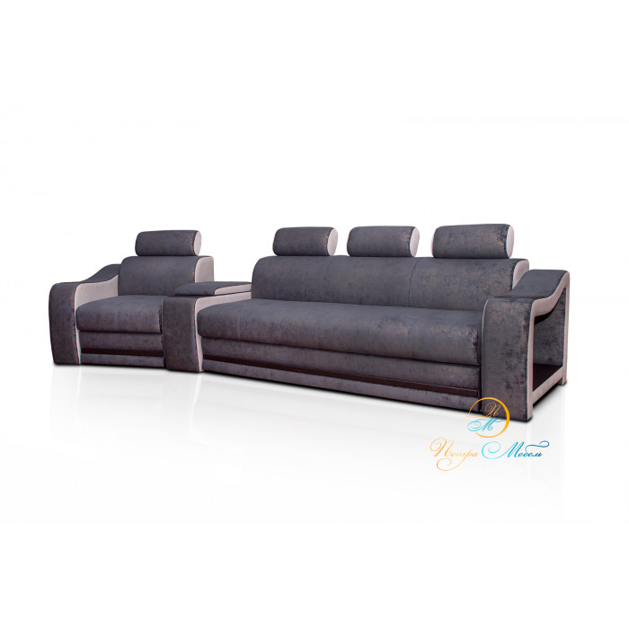 Прямой модульный диван Марсель Люкс (горький шоколад)