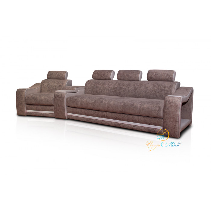 Прямой модульный диван Марсель Люкс (шоколадный)