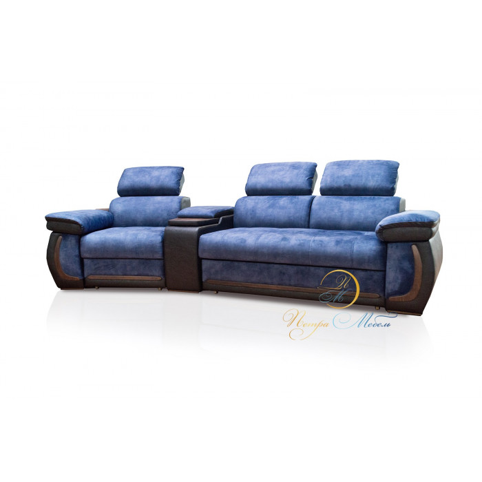 Прямой модульный диван Айпетри Де Люкс (синий)