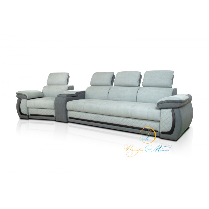 Прямой модульный диван Айпетри Де Люкс (серебристый)