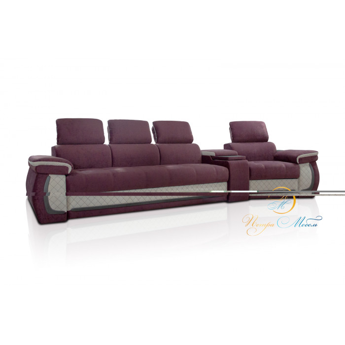 Прямой модульный диван Айпетри Де Люкс (марсала)