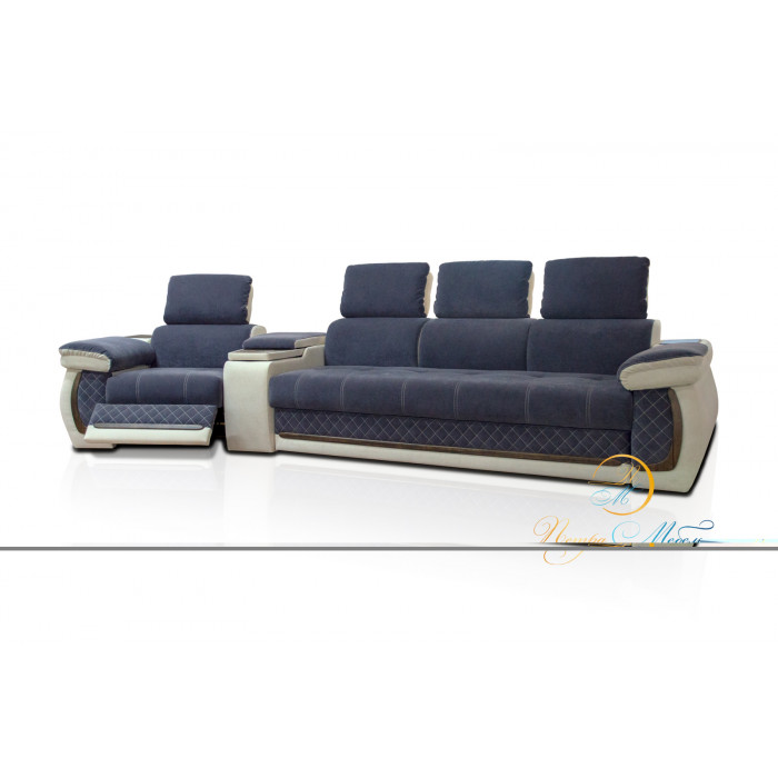 Прямой модульный диван Айпетри Де Люкс (индиго)