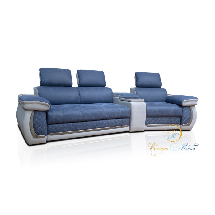 Прямой модульный диван Айпетри Де Люкс (кобальт)