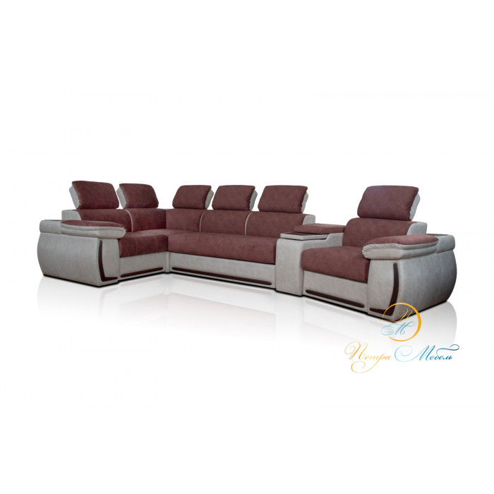 Угловой модульный диван Айпетри Де Люкс (винный)