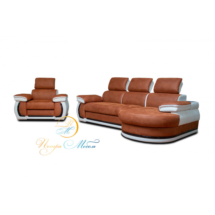 Угловой модульный диван Айпетри Де Люкс (охра)