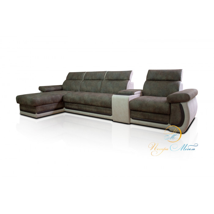 Угловой модульный диван Браво Люкс (коричневый)