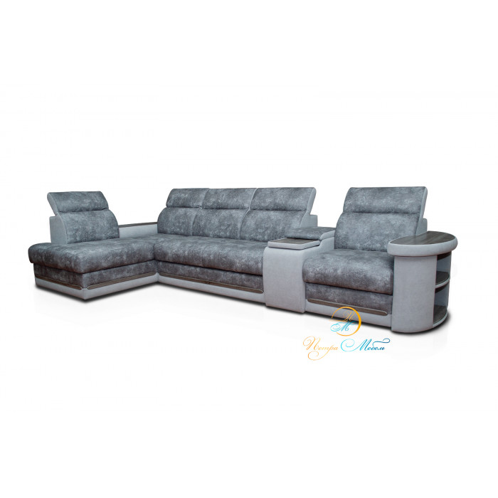 Угловой модульный диван Браво Люкс (пепельный)