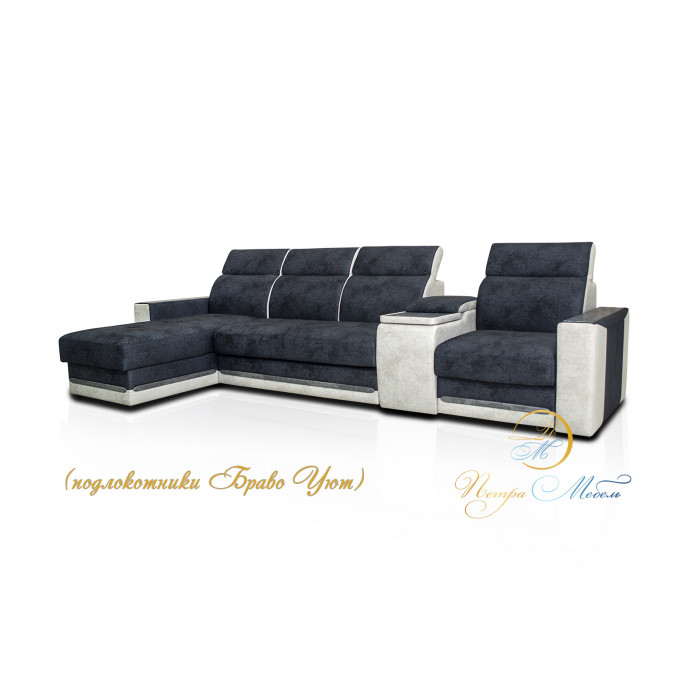 Угловой модульный диван Браво Люкс (графитовый)