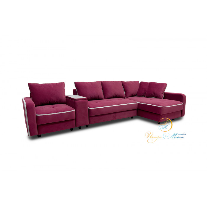 Угловой модульный диван Верона Комфорт (рубиновый)