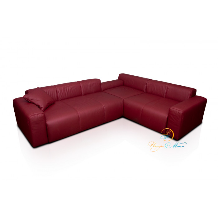 Угловой модульный диван Колизей Люкс (винный)