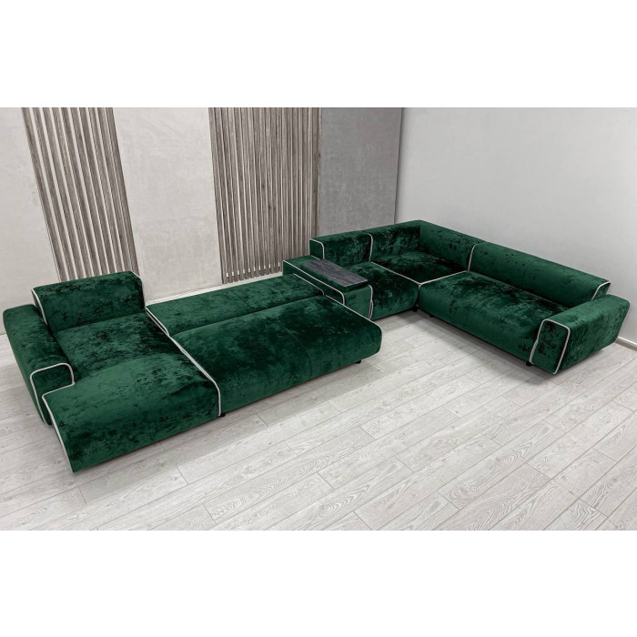 Угловой модульный диван Колизей Плюс (изумрудный)