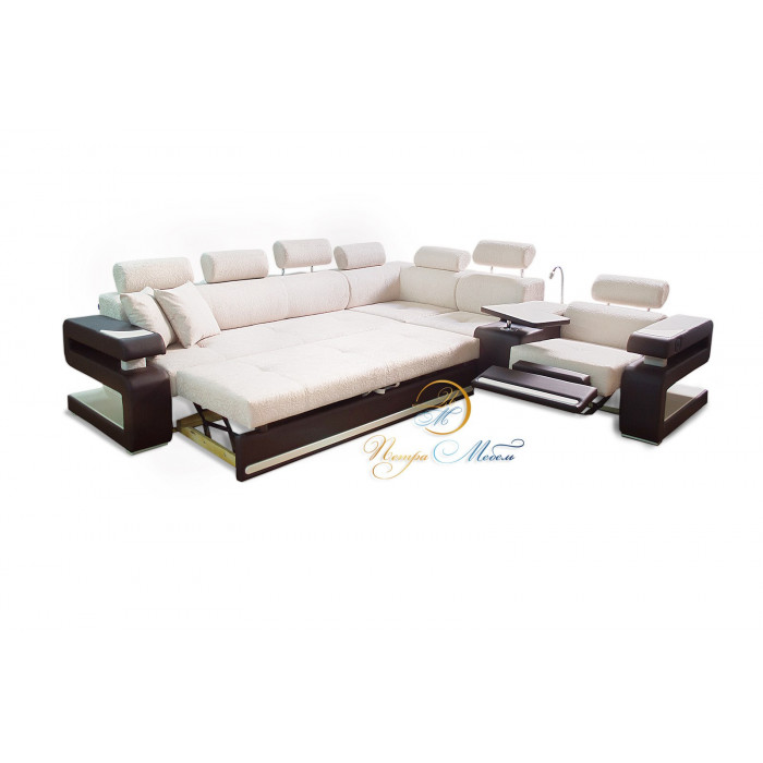 Угловой модульный диван Марсель Люкс (слоновая кость)