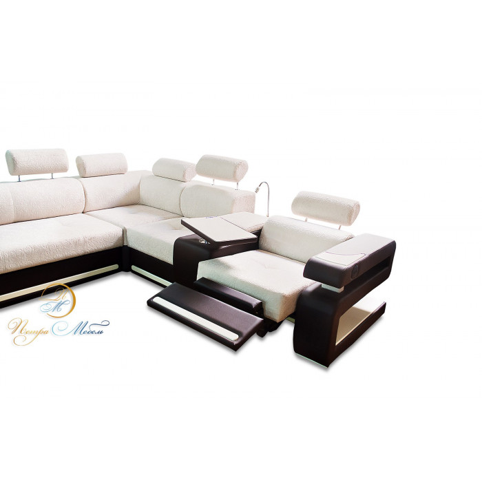 Угловой модульный диван Марсель Люкс (слоновая кость)