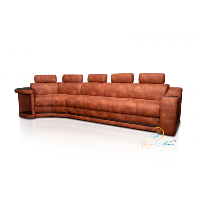 Угловой модульный диван Марсель Люкс (кирпичный)