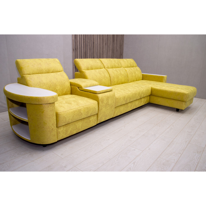 Угловой модульный диван Браво Лайт (желтый)