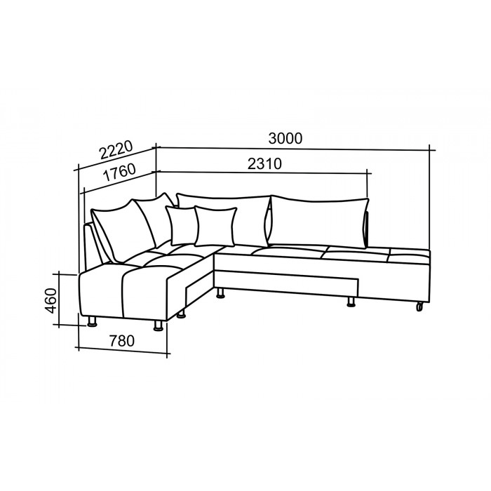 Угловой модульный диван Оскар Комфорт (правый угол)