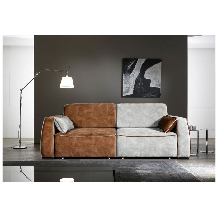 Диван Фабио 3-х местный (коричневый, светло-серый)