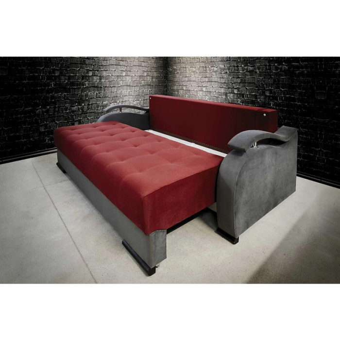 Диван Мадрид 4 3х-местный (красно-черный)