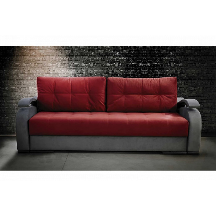 Диван Мадрид 4 3х-местный (красно-черный)
