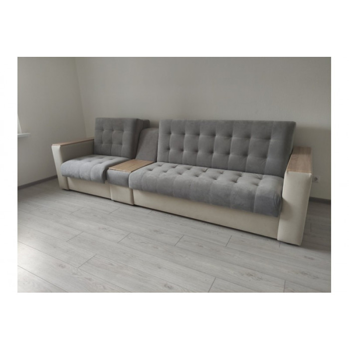 Диван Поло Дубль (160см+80см) (светло-серый)