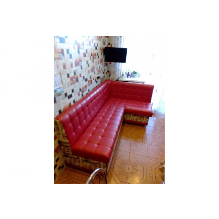 Кухонный диван Лофт (красно-белый)