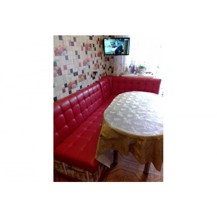 Кухонный диван Лофт (красно-белый)