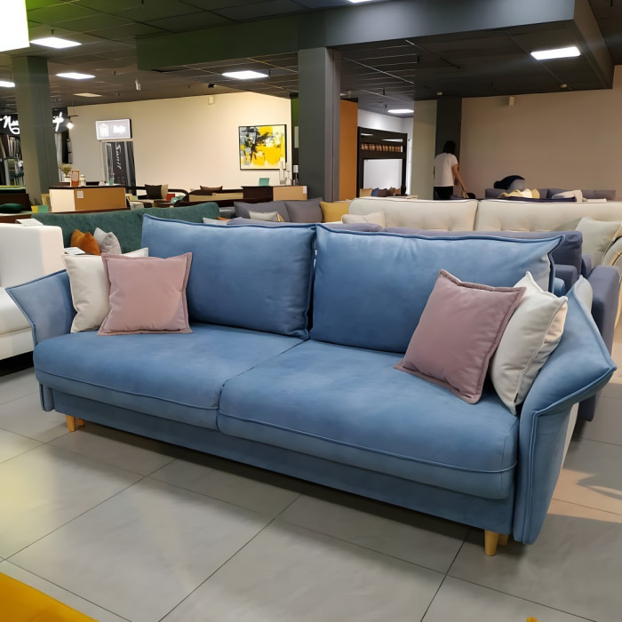 Диван Парма 2 прямой (голубой)