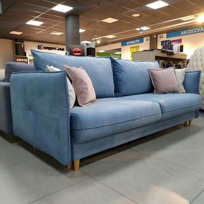 Диван Парма 2 прямой (голубой)