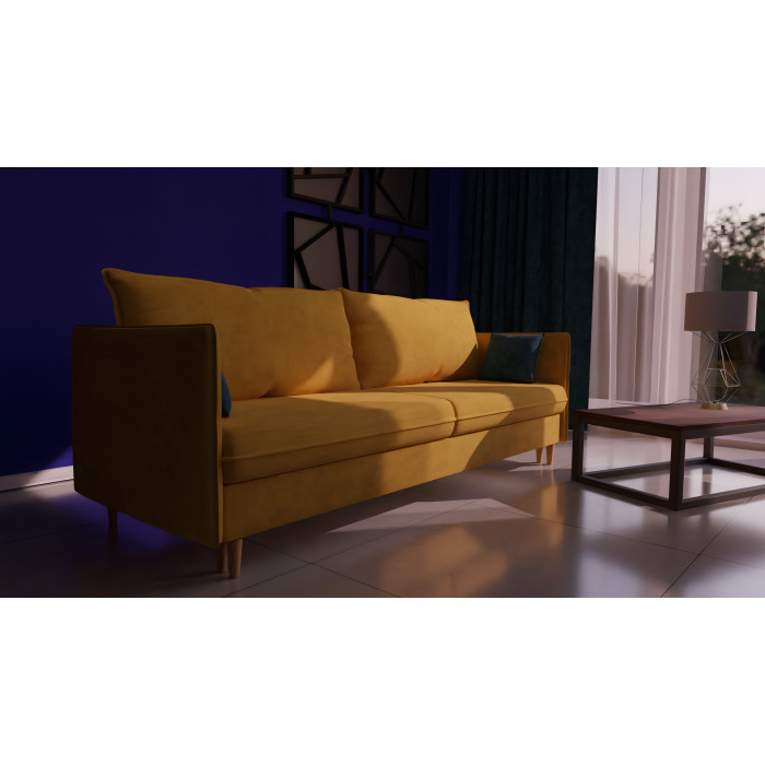 Диван Парма 2 прямой (горчичный)
