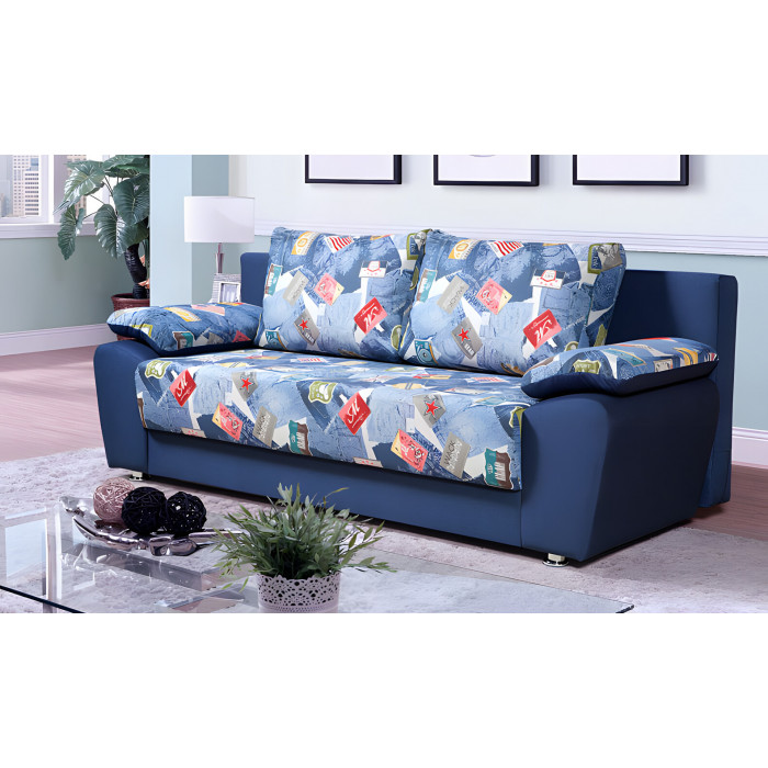 Диван Алексис прямой (синий)