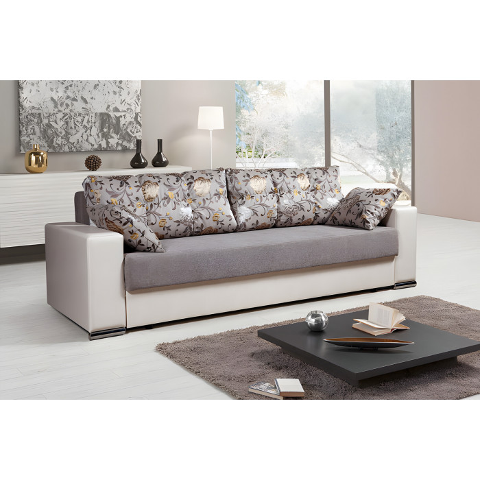 Диван Сан-Грегори прямой (бело-серый)