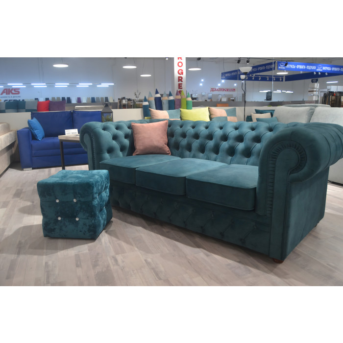 Диван Честерфилд (изумрудный)