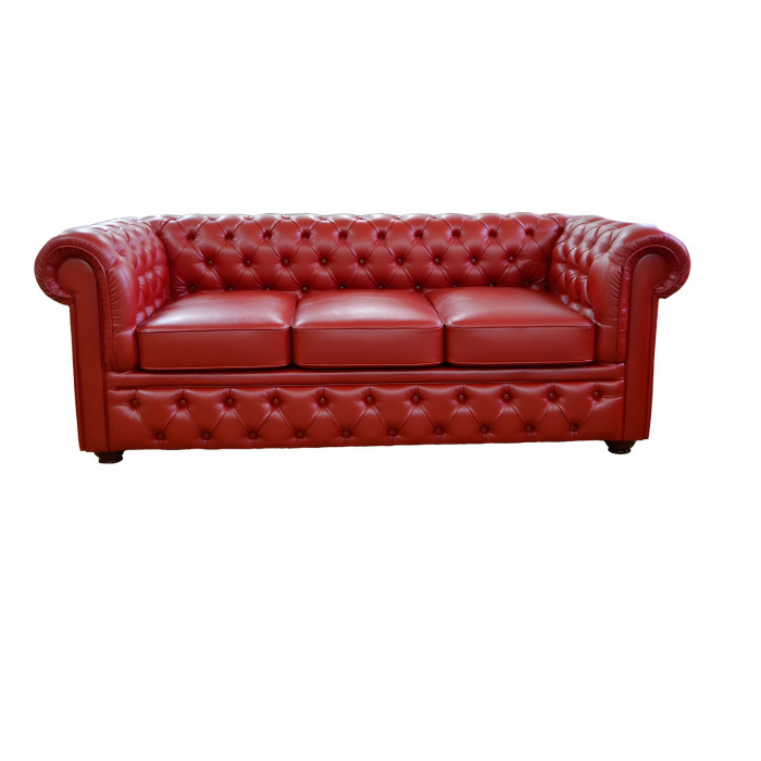 Диван Честерфилд прямой (красный)