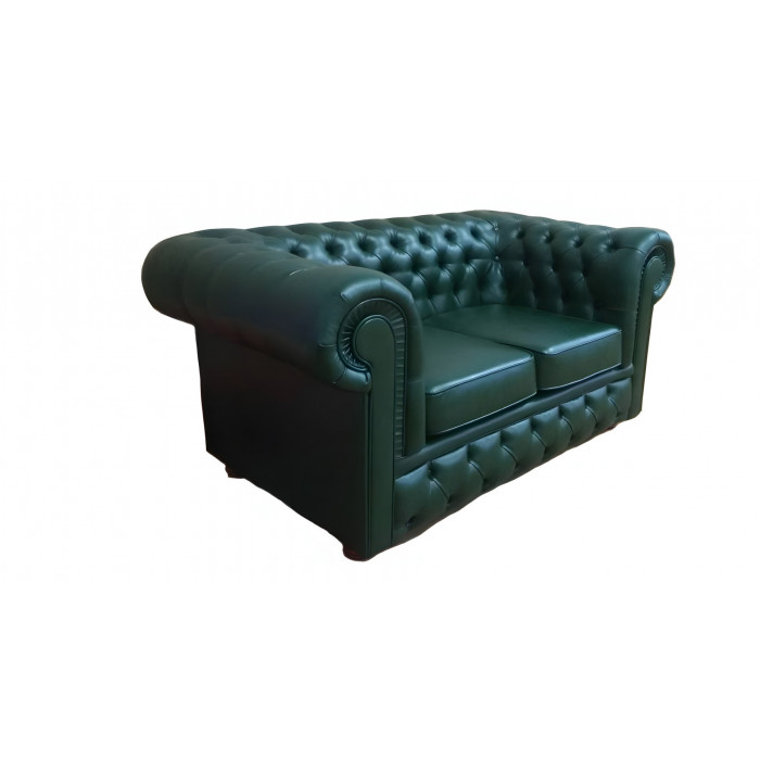 Диван Честерфилд 2 прямой (изумрудный)