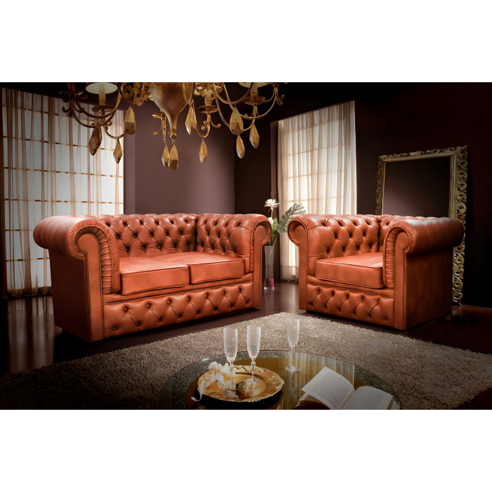 Диван Честерфилд 2 (коричневый)