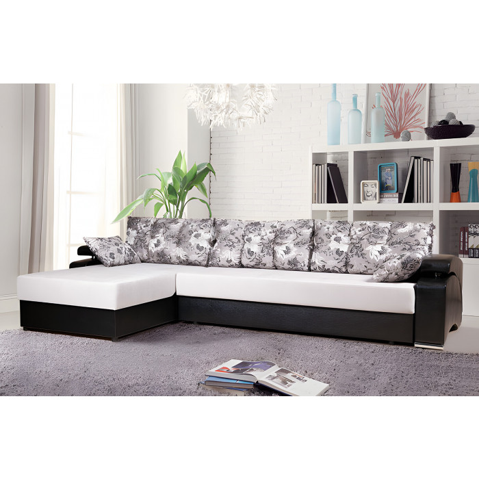 Диван Барселона 2 (черно-белый)