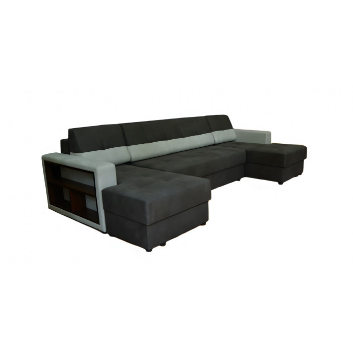 Диван Люксор  П-образный (серый)