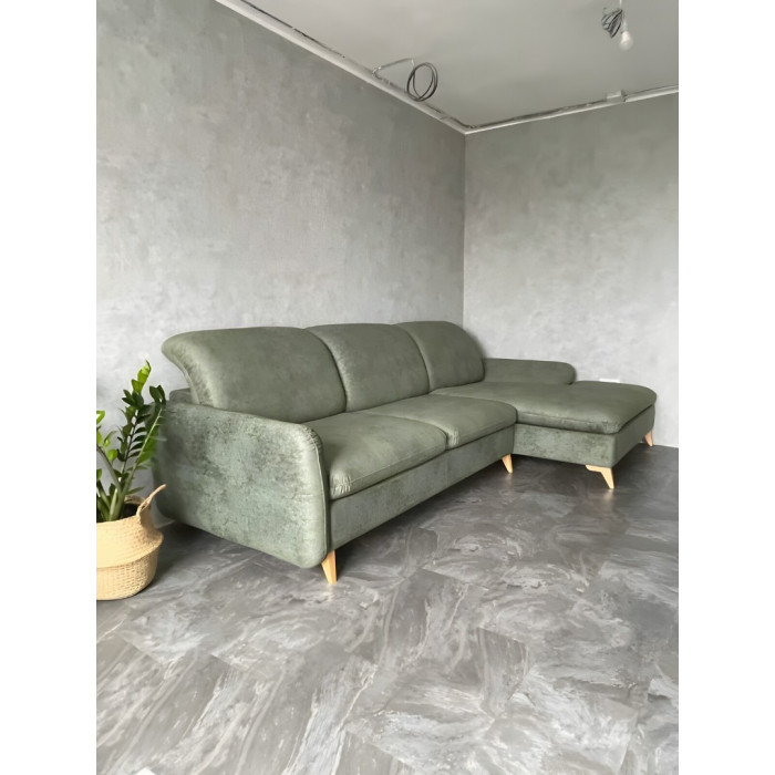 Диван Саманта с шезлонгом (фисташковый)