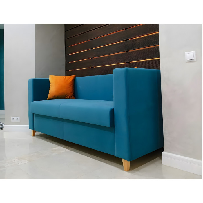 Диван Модена на деревянных ножках (синий)