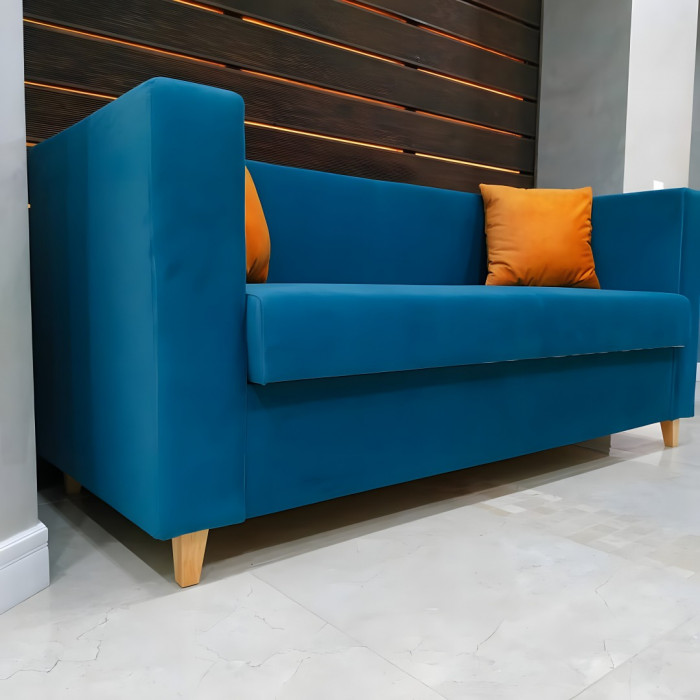 Диван Модена на деревянных ножках (синий)