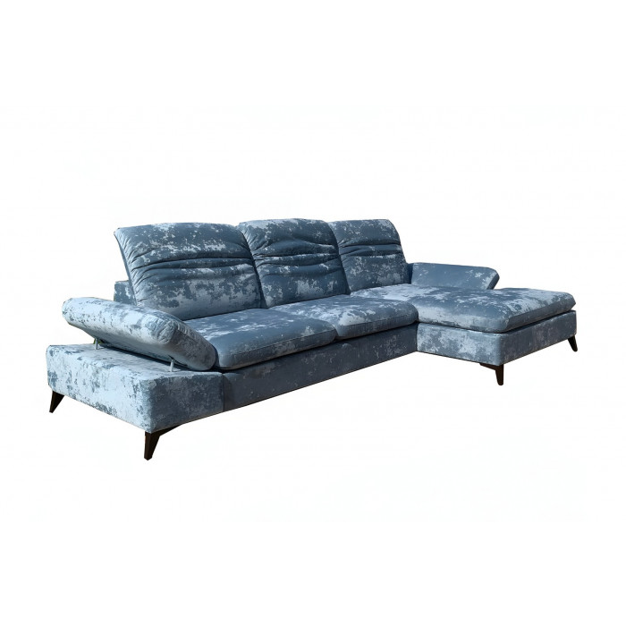 Диван Саманта с шезлонгом (синий)