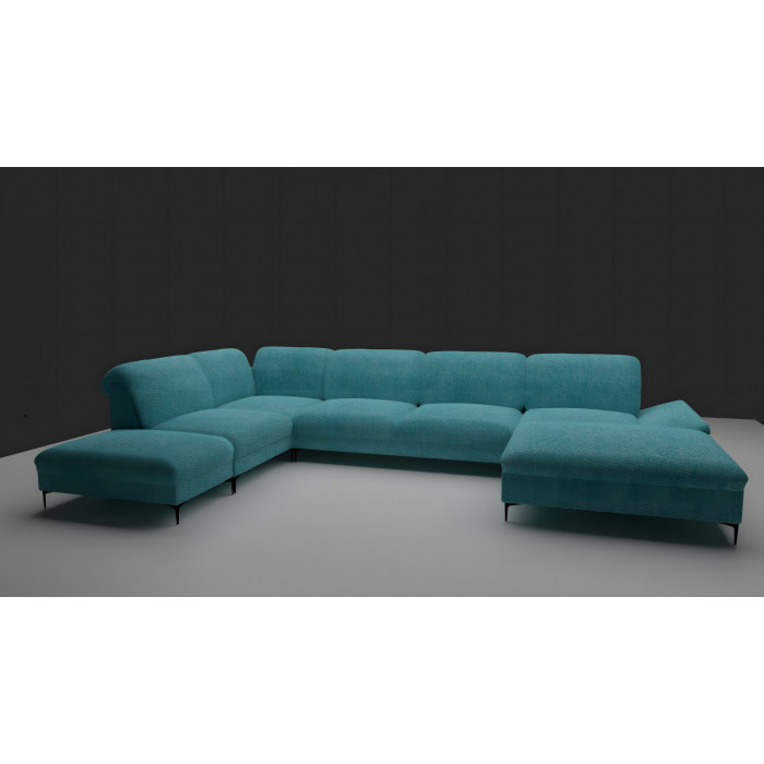 Диван Саманта с двумя углами (бирюзовый)