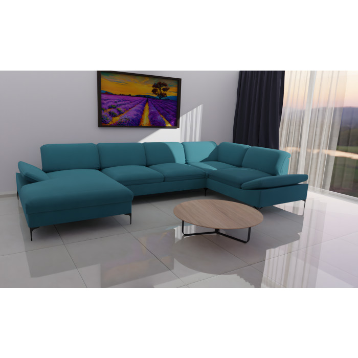 Диван Саманта с двумя углами (бирюзовый)