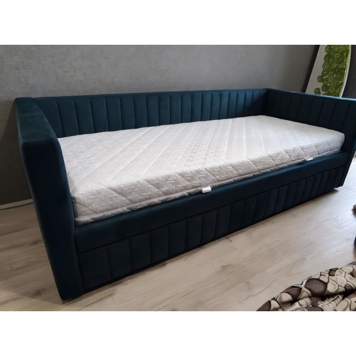 Тахта Роял с двумя подлокотниками на ортопед. основании (темно-синий)